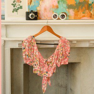 Yumi Kim Pink Flora Crop Top
